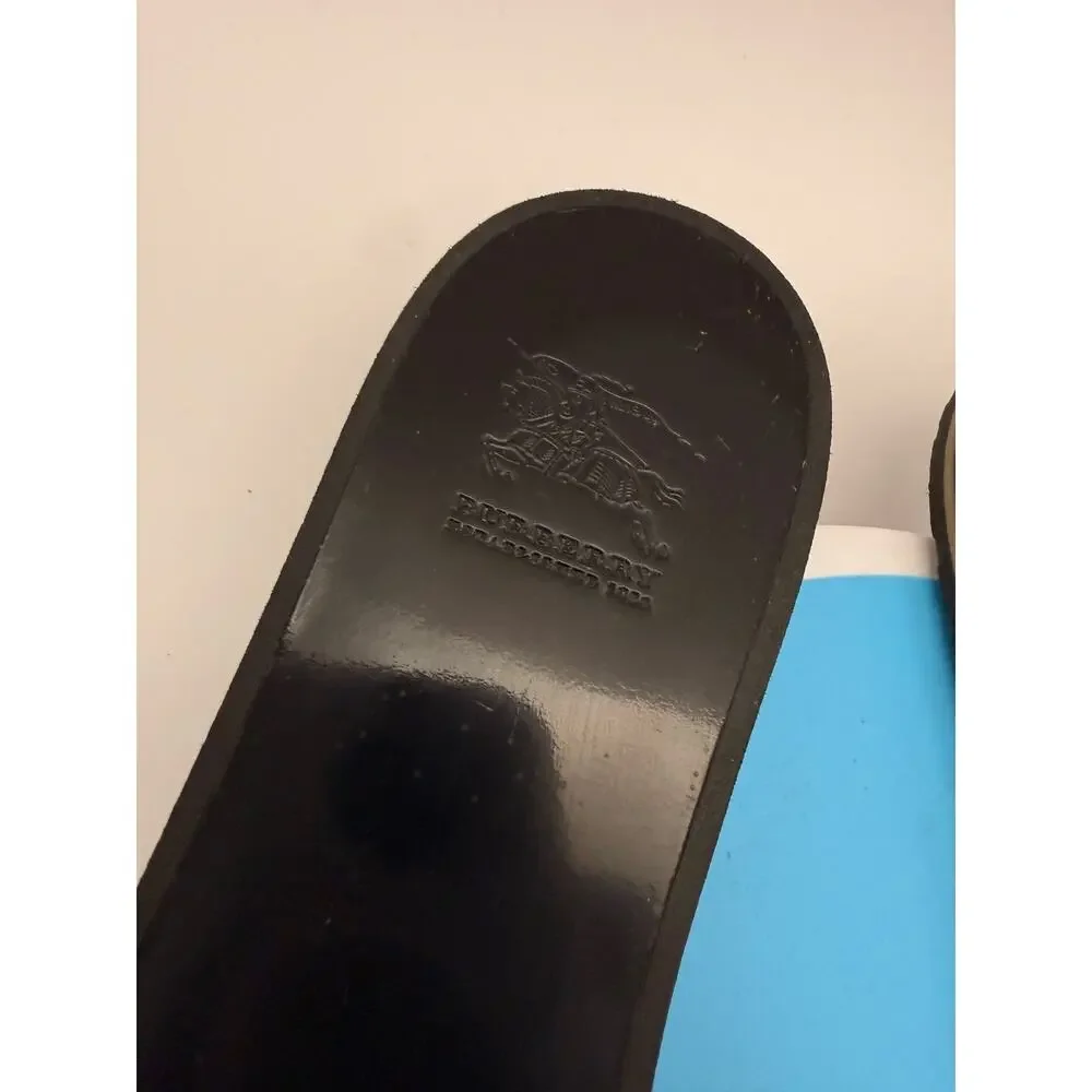 Burberry nova check pattern, leather slides